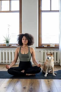 woman girl animal dog