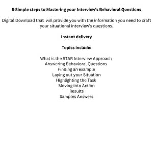 Mastering your Interview's Behavioral Questions workbook-(digital download) - Image 2