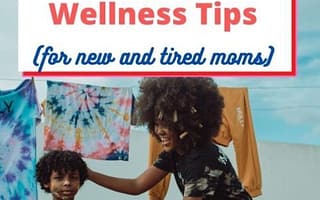 Mom displaying physical wellness with son by playing.