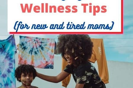 Mom displaying physical wellness with son by playing.