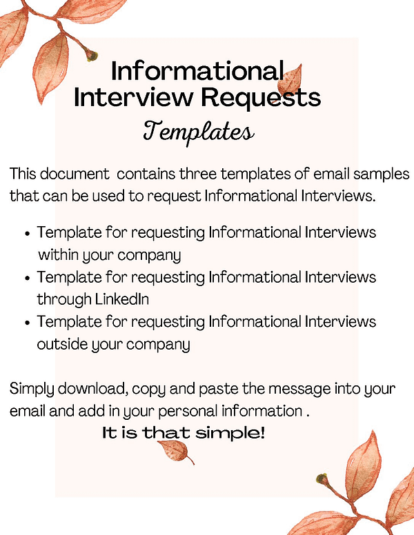 Request for Informational Interview- Email Template