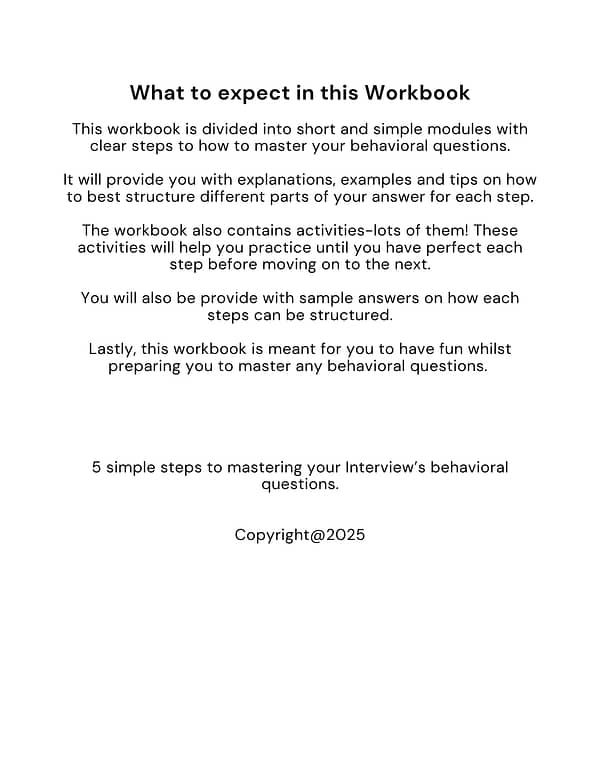 Mastering your Interview's Behavioral Questions workbook-(digital download) - Image 7