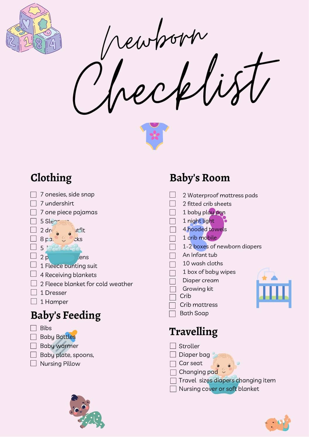 Newborn checklist 2020 sales